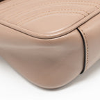 GUCCI MEDIUM GG MARMONT SHOULDER BAG CALFSKIN DARK BEIGE GHW