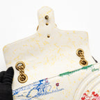 Gucci x Disney Medium GG Marmont Matelasse Leather Mickey and Minnie Print White/Mulitcolour GHW