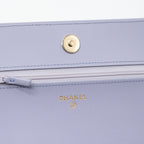 CHANEL BOY WALLET ON CHAIN CAVIAR LIALIC / LIGHT PURPLE LGHW (MICROCHIP)