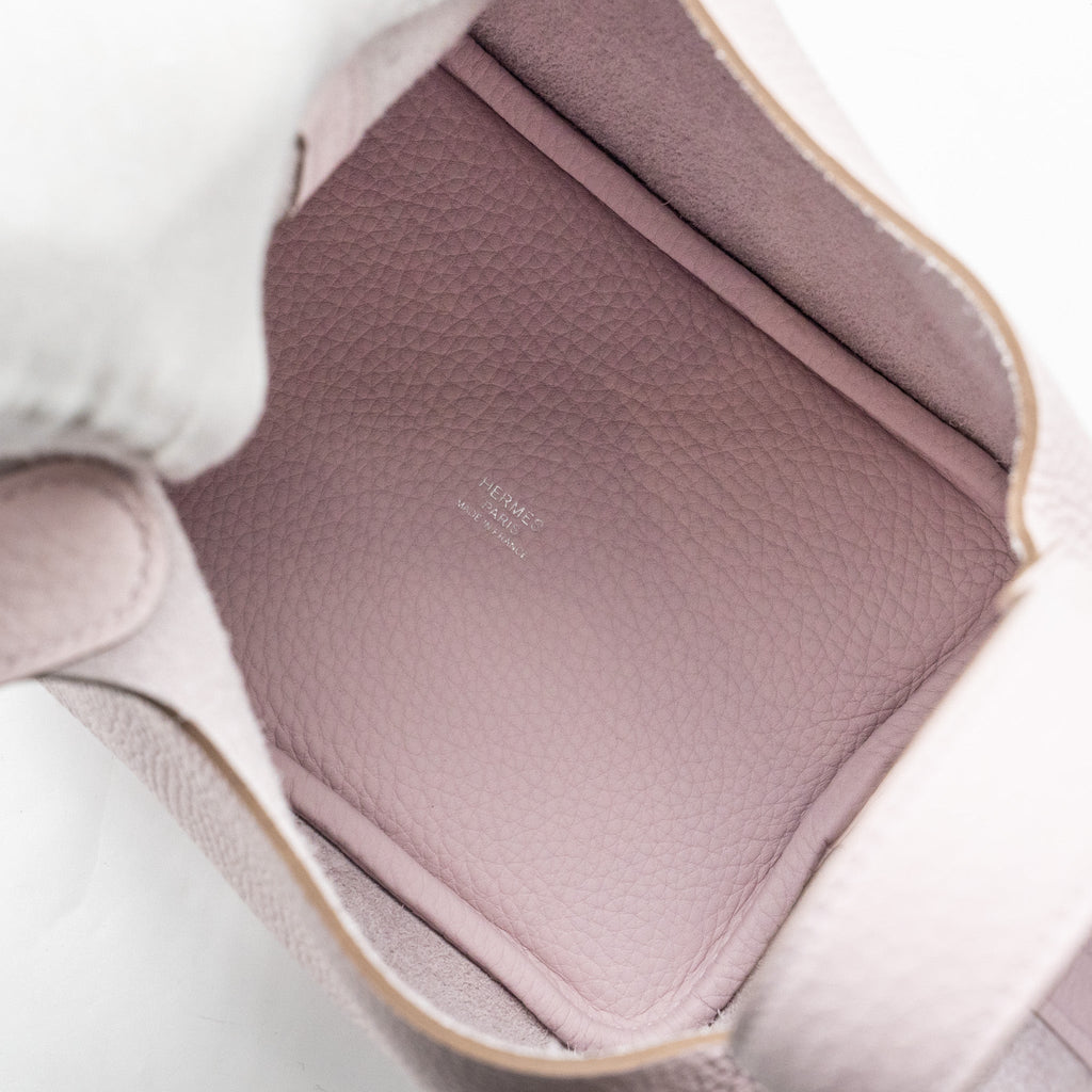 Hermes Picotin 18 Lock Bag Clemence Mauve Pale SHW