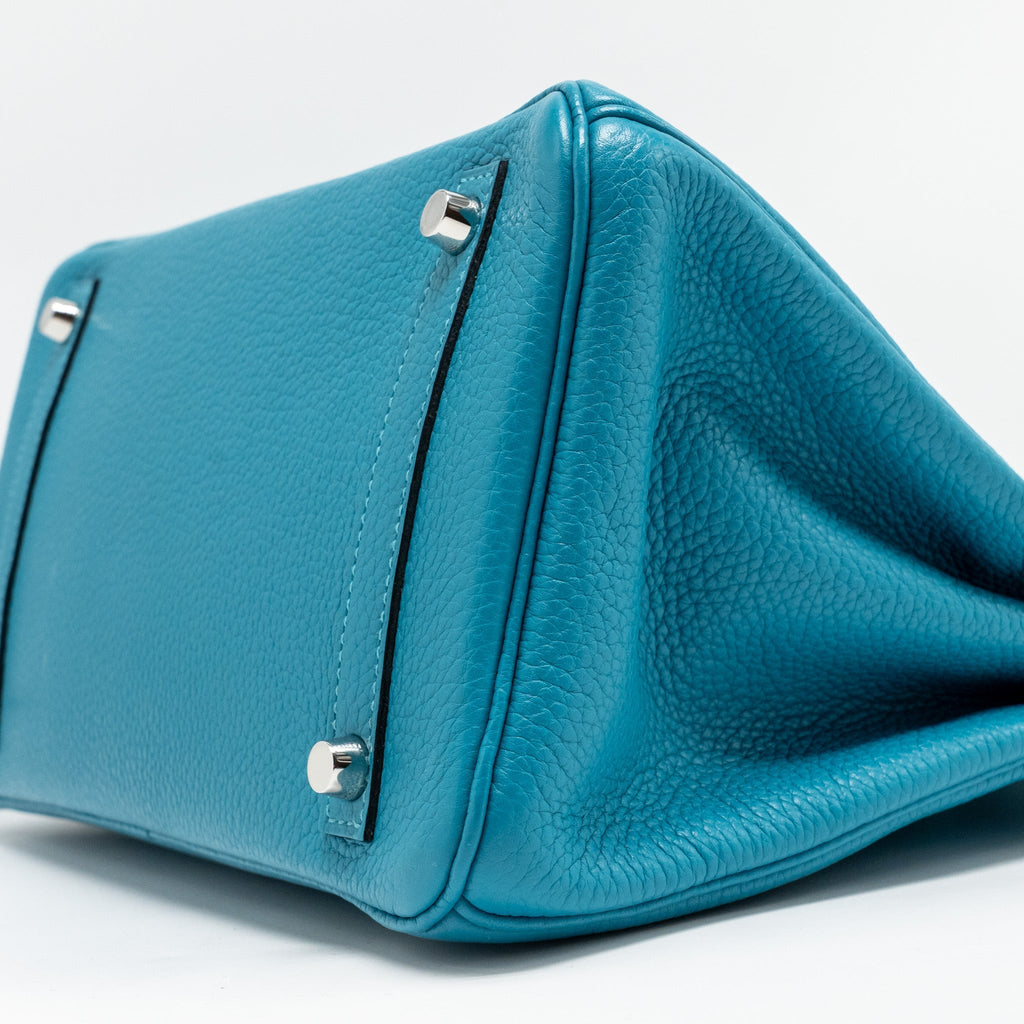 Hermes Birkin 30 Clemence Blue Paon SHW