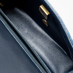 CHANEL MINI RECTANGULAR FLAP BAG DENIM BLUE GHW (MICROCHIP)
