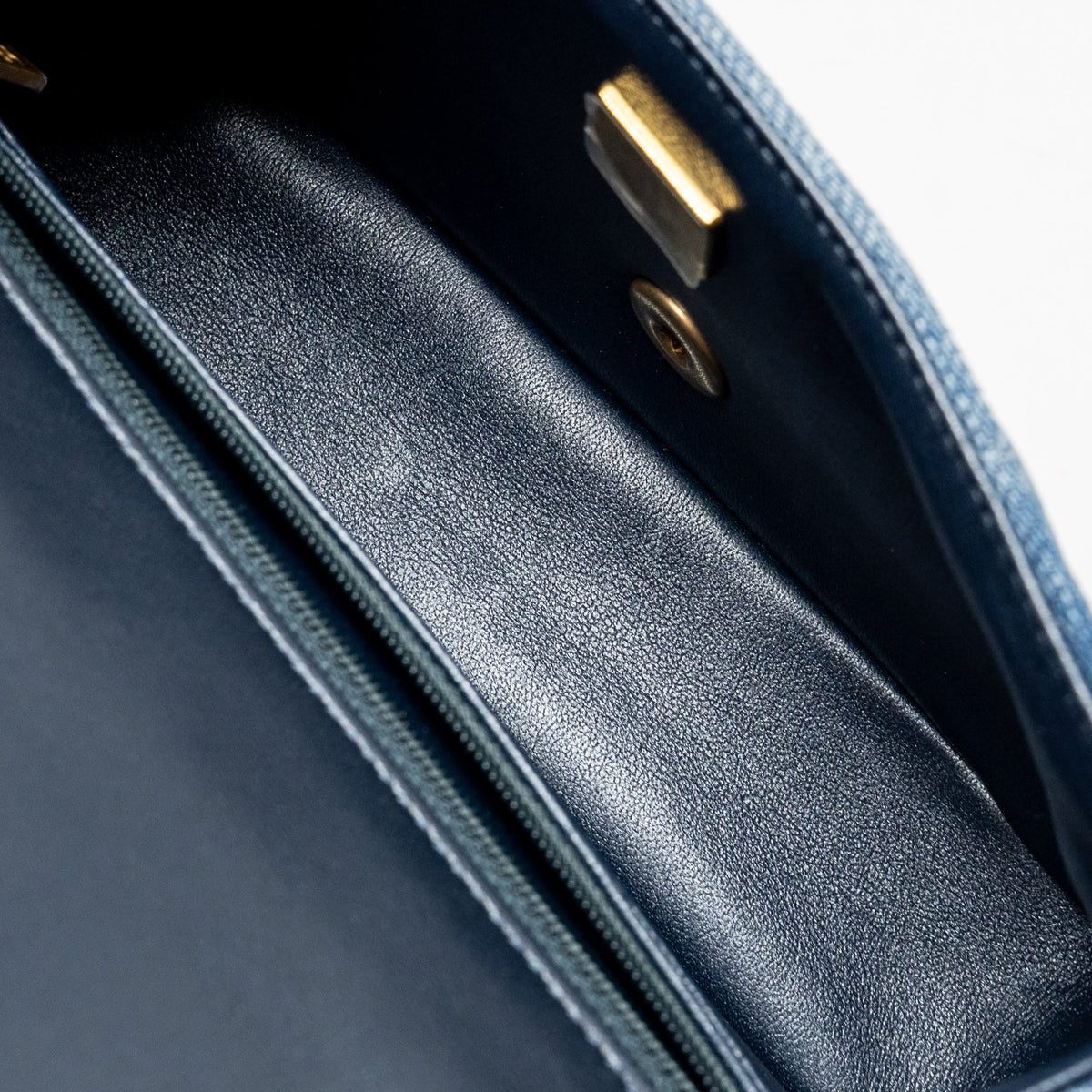 CHANEL MINI RECTANGULAR FLAP BAG DENIM BLUE GHW (MICROCHIP)