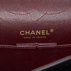 CHANEL 2.55 226 REISSUE MEDIUM DOUBLE FLAP BAG CALFSKIN BLACK RUTHENIUM GOLD HARDWARE