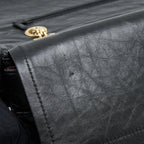 CHANEL 2.55 227 REISSUE FLAP BAG AGED CALFSKIN BLACK GHW
