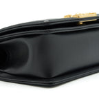 CHANEL SMALL BOY BAG CAVIAR BLACK GHW (MICROCHIP)