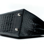 HERMES KELLY 25 SHINY CROCODILE POROUS V0 VERT ROUSSEAU SHW
