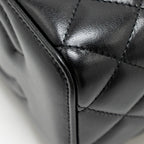 CHANEL 24A LONG VANITY CASE WITH CC LOGO ADJUSTABLE CHAIN LAMBSKIN BLACK GHW(MICROCHIP)