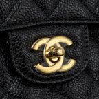 CHANEL SMALL CLASSIC DOUBLE FLAP BAG CAVIAR BLACK GHW