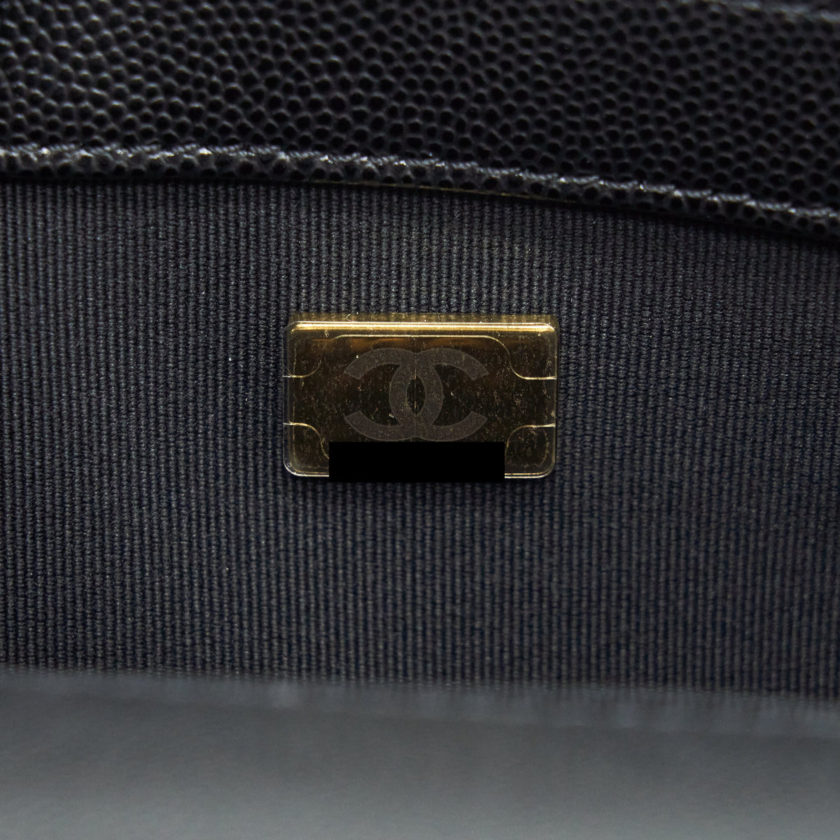 CHANEL SMALL BOY BAG CAVIAR BLACK GHW (MICROCHIP)