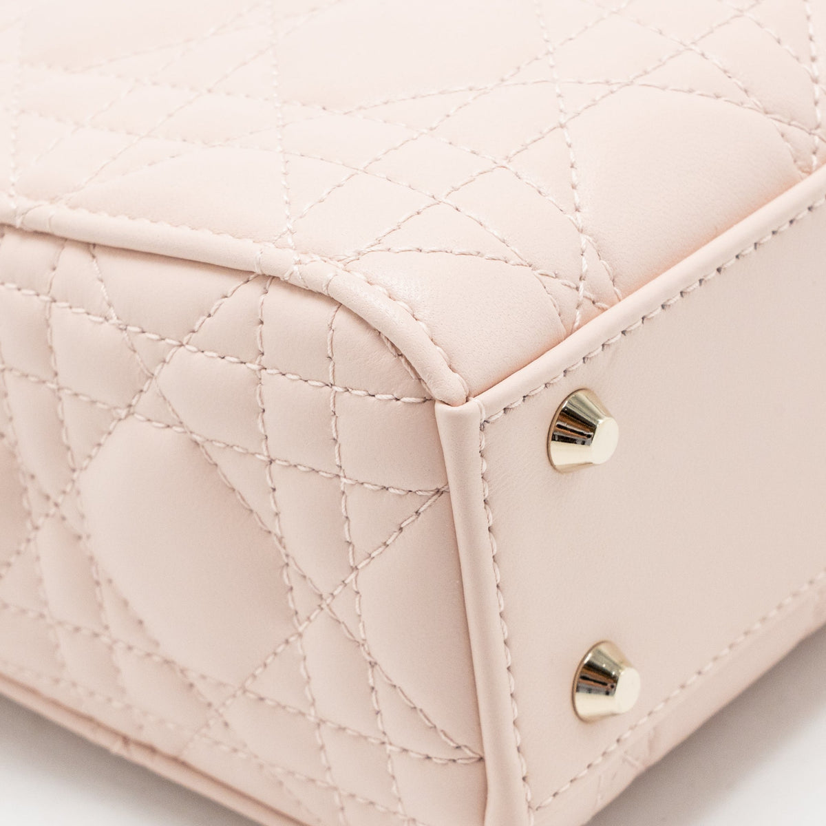 Dior Mini Lady Dior Cannage Lambskin Powder Pink LGHW