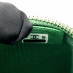 Chanel Top Handle Long Vanity Case with Chain Lambskin Green LGHW (Microchip)