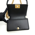CHANEL SMALL BOY BAG CAVIAR BLACK GHW (MICROCHIP)