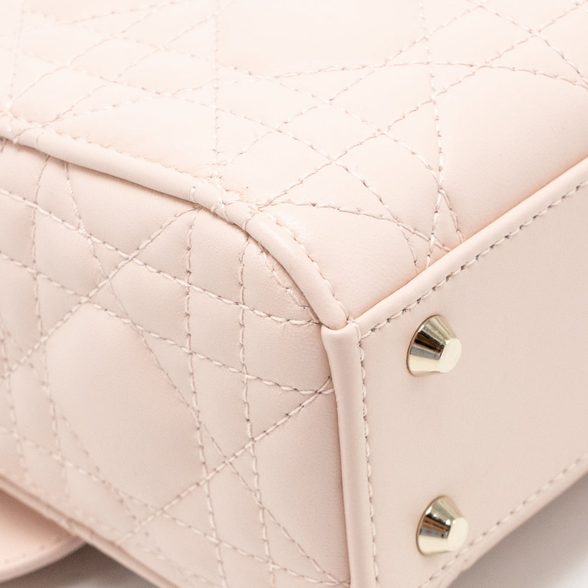 Dior Mini Lady Dior Cannage Lambskin Powder Pink LGHW