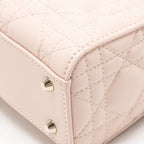 Dior Mini Lady Dior Cannage Lambskin Powder Pink LGHW