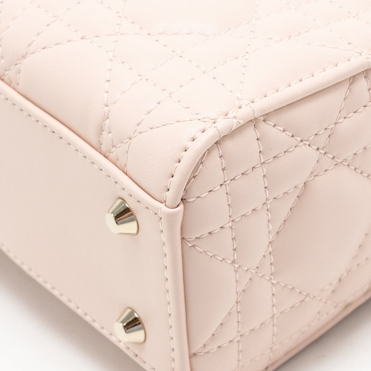 Dior Mini Lady Dior Cannage Lambskin Powder Pink LGHW