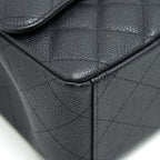 CHANEL CAVIER CLASSIC MAXI DOUBLE FLAP BAG BLACK SHW