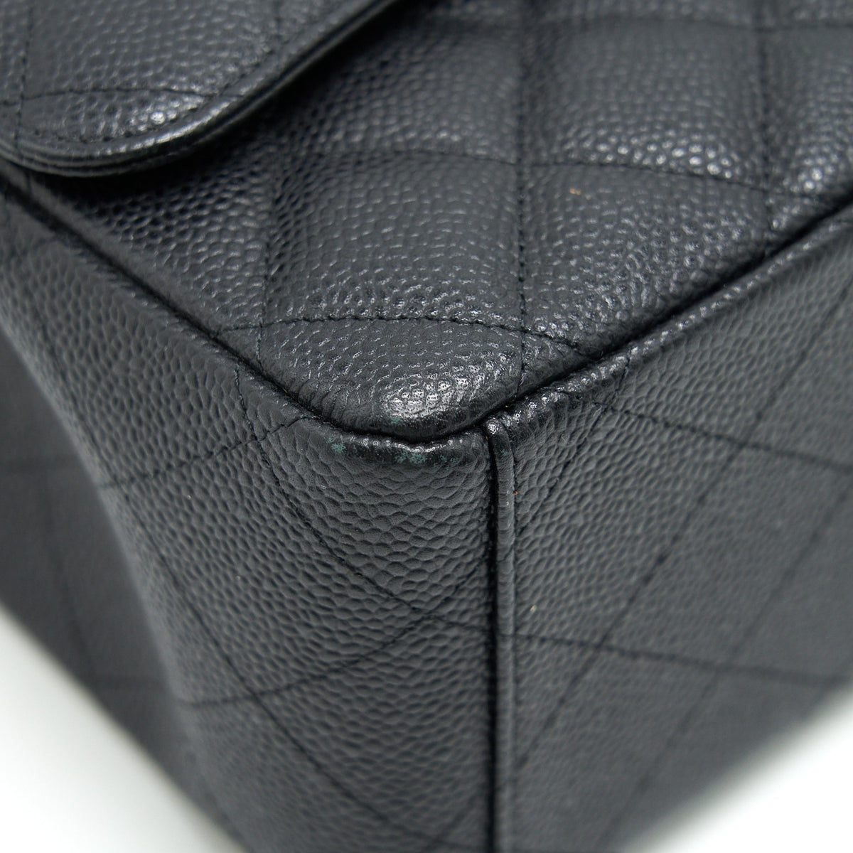 CHANEL CAVIER CLASSIC MAXI DOUBLE FLAP BAG BLACK SHW