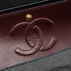 CHANEL MEDIUM CLASSIC DOUBLE FLAP BAG CAVIAR BLACK GHW (MICROCHIP)
