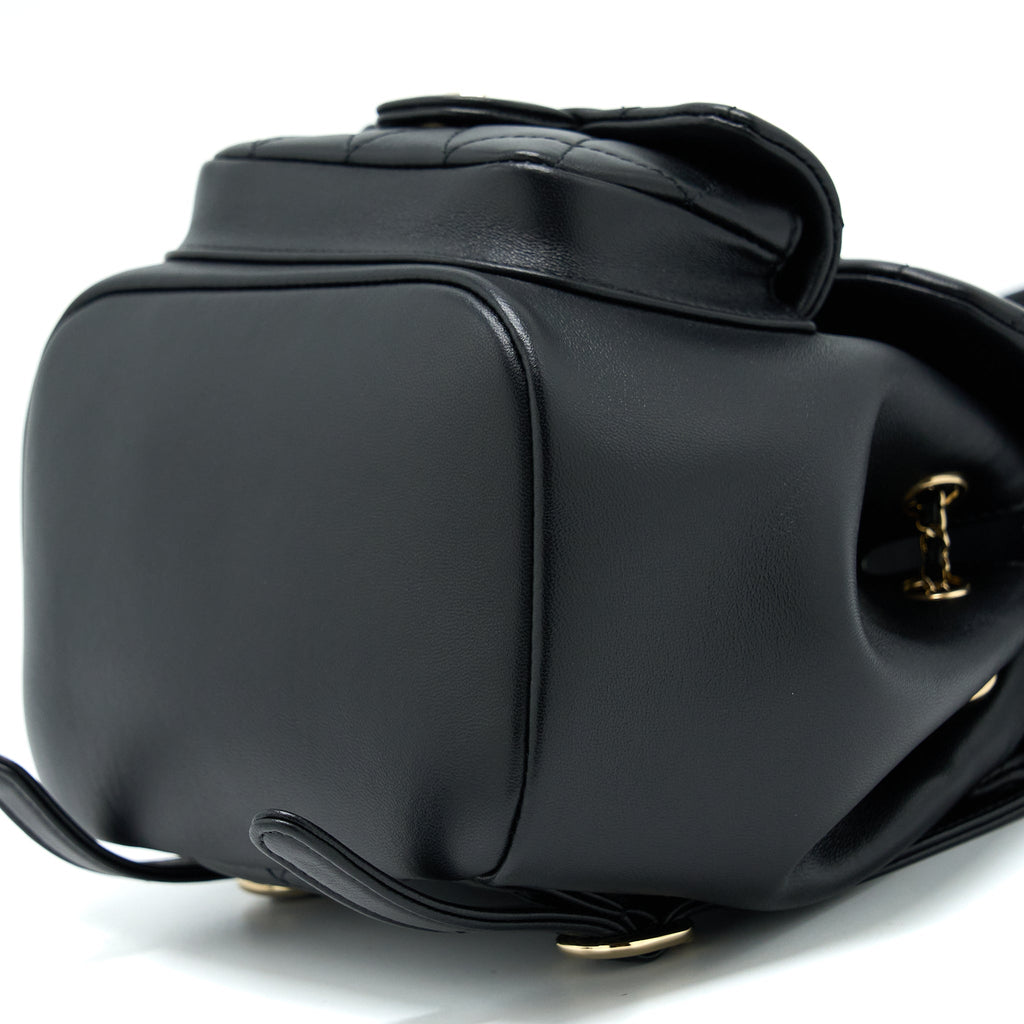 CHANEL DUMA MINI BACKPACK LAMBSKIN BLACK LGHW (MICROCHIP)