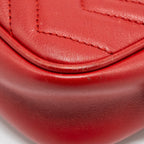 GUCCI GG MARMONT MATELASSE CAMERA BAG RED LEATHER RED GHW