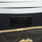 CHANEL 22P LONG VANITY WITH LOGO CHAIN CAVIAR BLACK LGHW