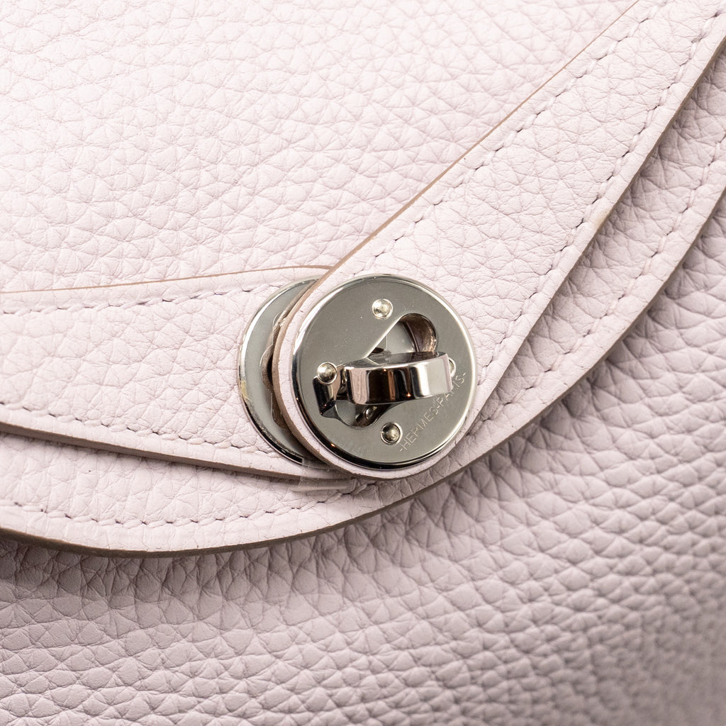Hermes Mini Lindy clemence Mauve Pale SHW