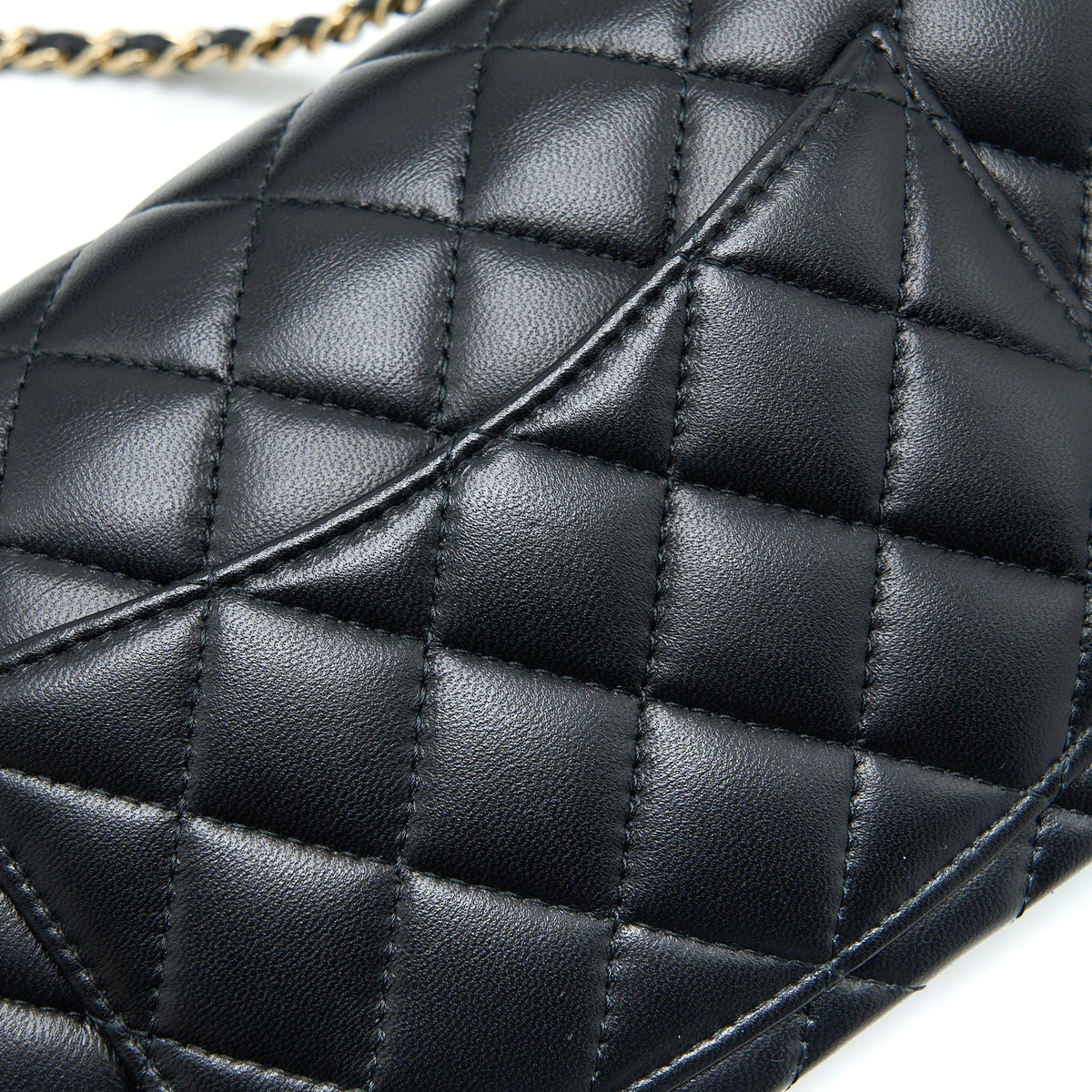 CHANEL TOP HANDLE MINI RECTANGULAR FLAP BAG LAMBSKIN BLACK LGHW (MICROCHIP)