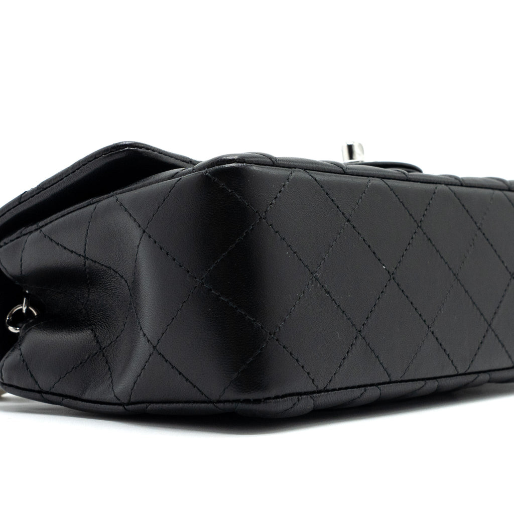 CHANEL MINI RECTANGULAR FLAP BAG LAMBSKIN BLACK SHW (MICROCHIP)