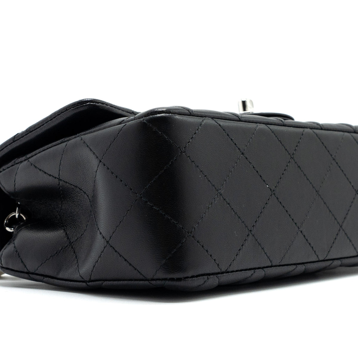 CHANEL MINI RECTANGULAR FLAP BAG LAMBSKIN BLACK SHW (MICROCHIP)