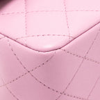 Chanel Top Handle Mini Rectangular Flap Bag Lambskin pink / Light Green LGHW (Microchip)