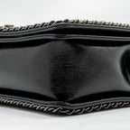 CHANEL NEW MEDIUM CHAIN EDGE BOY BAG CALFSKIN BLACK RUTHENIUM SHW