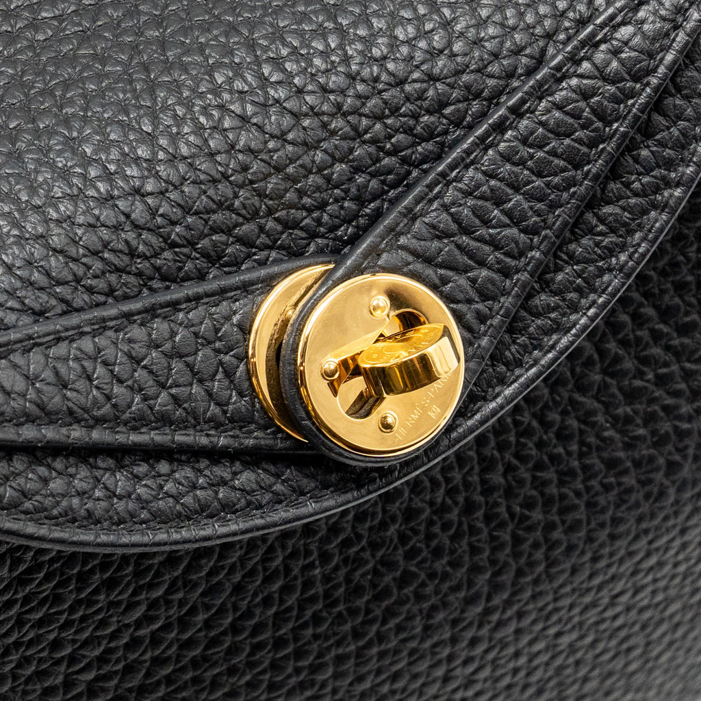 Hermes Mini Lindy Clemence Black GHW