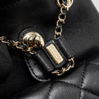 CHANEL 24P MINI DUMA BACKPACK CALFSKIN BLACK LGHW (MICROCHIP)