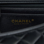 CHANEL TOP HANDLE MINI RECTANGULAR FLAP BAG LAMBSKIN BLACK LGHW (MICROCHIP)