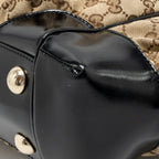 Gucci Vintage Full Moon Tote Bag GG Supreme Canvas/Patent Brown/Black GHW