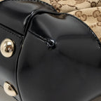 Gucci Vintage Full Moon Tote Bag GG Supreme Canvas/Patent Brown/Black GHW