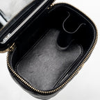 CHANEL TOP HANDLE MINI VANITY CASE WITH CHAIN LAMBSKIN BLACK GHW (MICROCHIP)