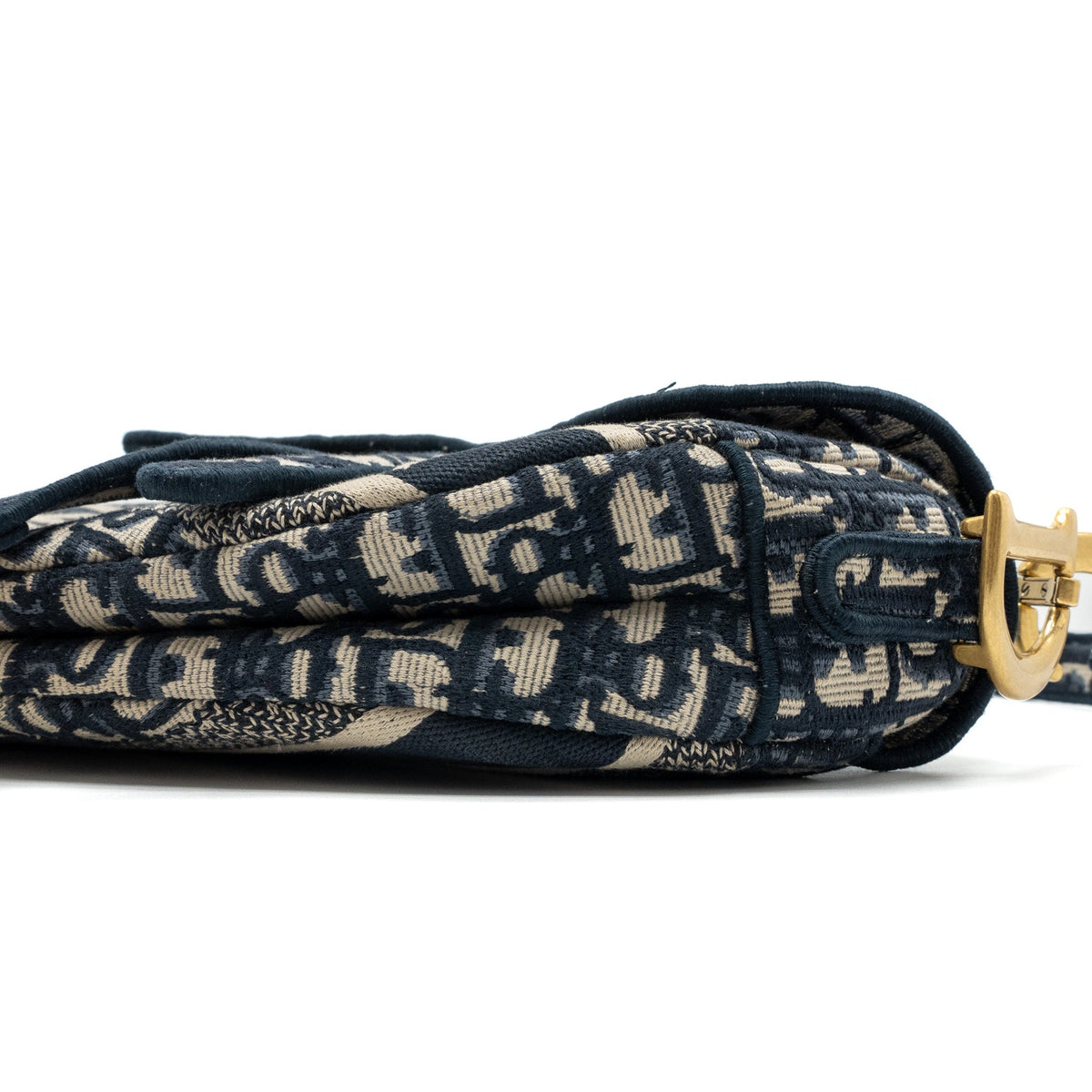DIOR SADDLE BAG BLUE OBLIQUE EMBROIDERY GHW