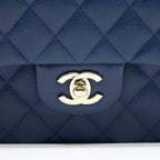 CHANEL CLASSIC SMALL DOUBLE FLAP CAVIAR NAVY LGHW