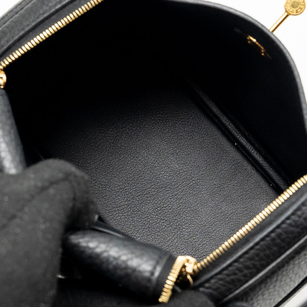Hermes Mini Lindy Clemence Black GHW