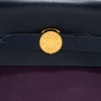 Hermes Herbag 31 Zip Bag Canvas/Vache Hunter Cassie/Bleu Indigo GHW