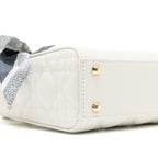 DIOR MINI LADY DIOR LAMBSKIN WHITE LGHW