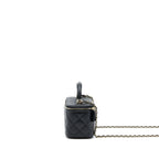 CHANEL 22A TOP HANDLE LONG VANITY WITH CHAIN LAMBSKIN BLACK LGHW