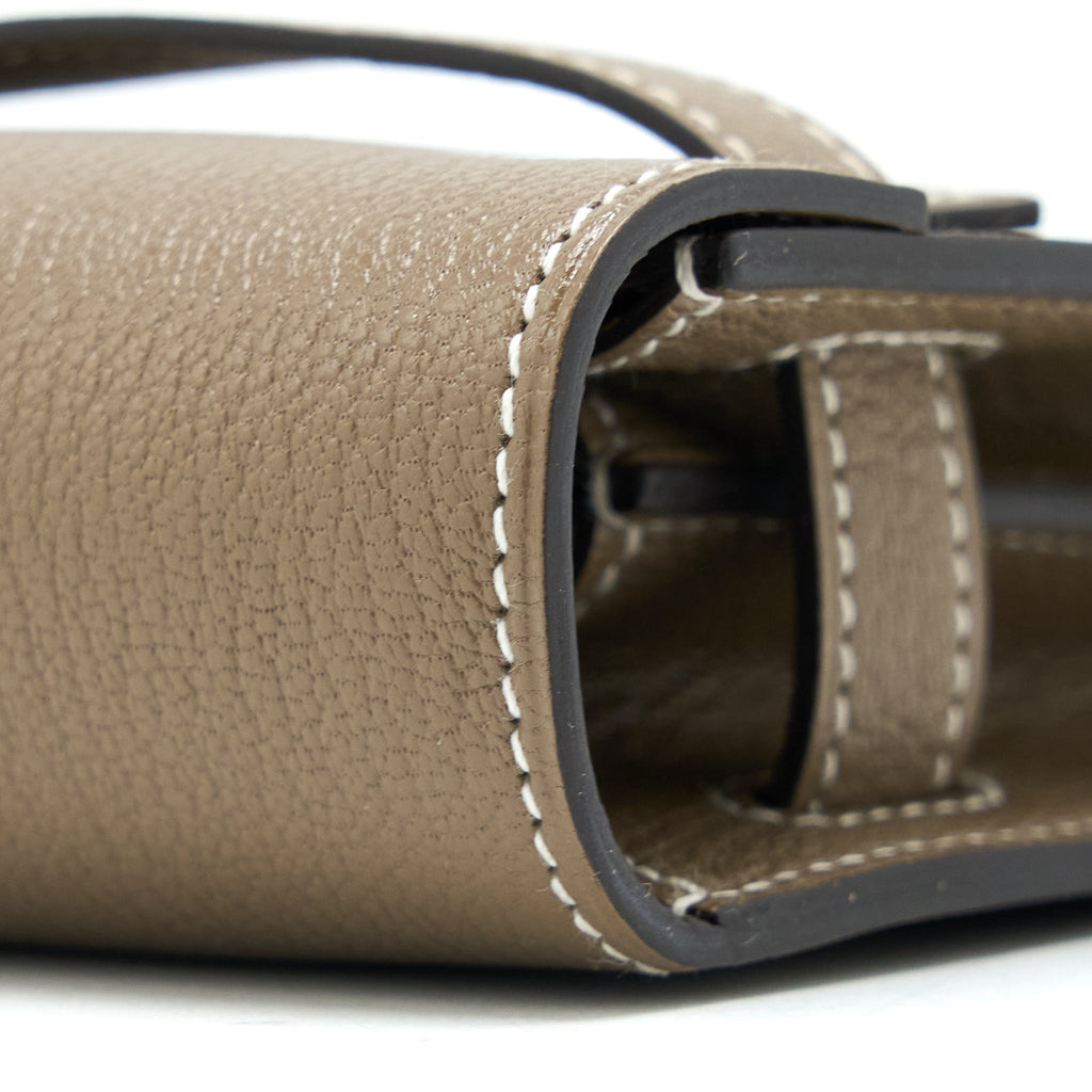Hermes Kelly To Go Chevre Mysore Etoupe SHW