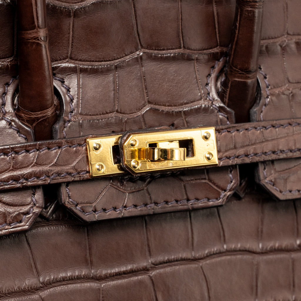 Hermes Birkin 20 Alligator Missippienssis Mat Havane GHW