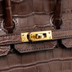 Hermes Birkin 20 Alligator Missippienssis Mat Havane GHW