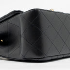 CHANEL CLASSIC MINI SQUARE FLAP BAG LAMBSKIN BLACK LGHW (MICROCHIP)
