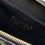 CHANEL LETTER TOP HANDLE SMALL VANITY CASE CAVIAR BLACK BRUSHED GHW(MICROCHIP)