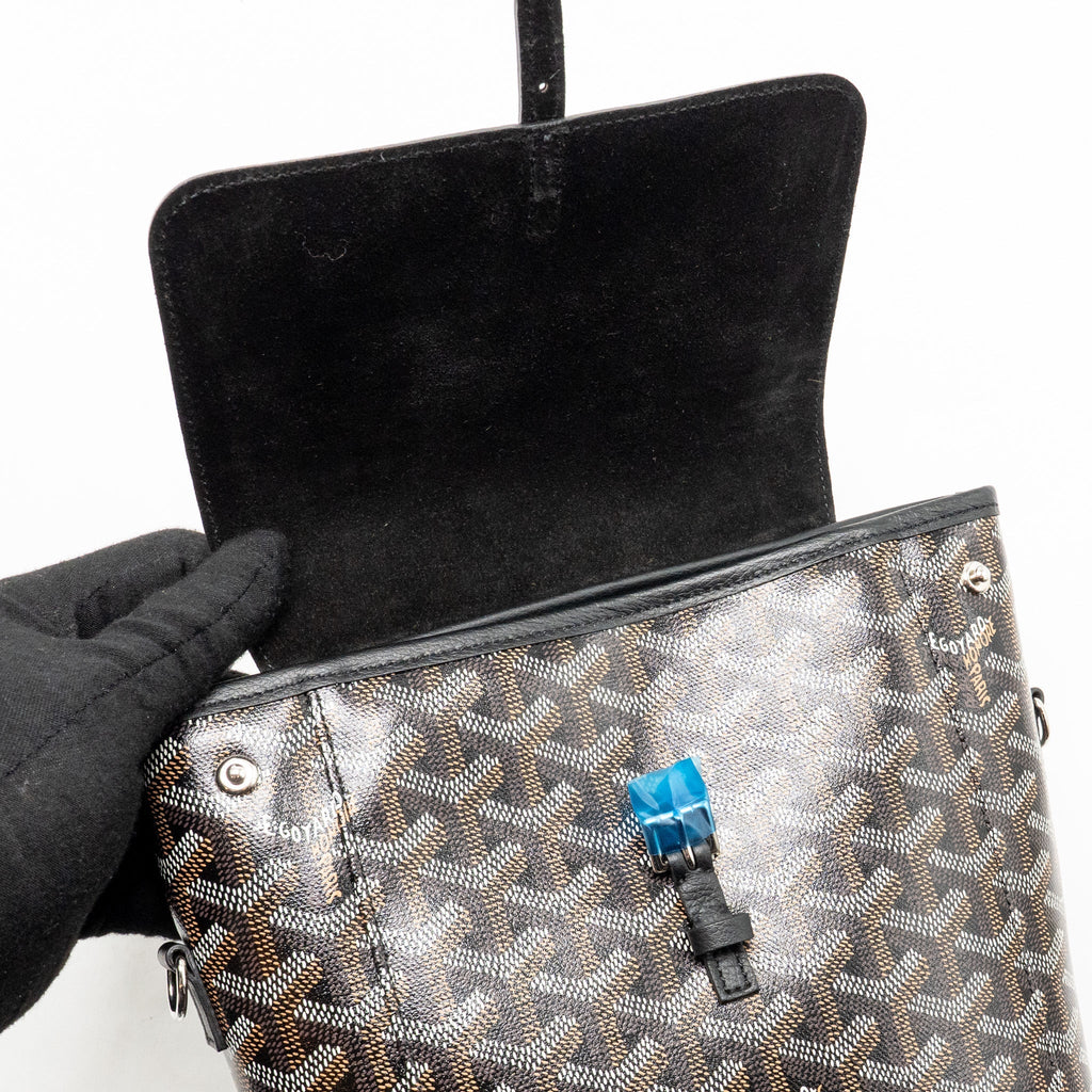 Goyard Mini Alpin backpack goyardline canvas / calfskin black SHW